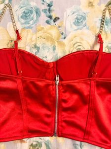 Urbanic Padded  Red Chain top