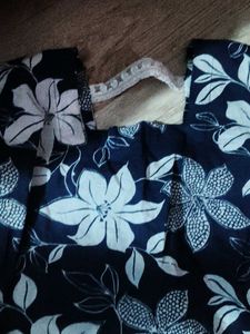back design corset Stylish Navy Floral Kurti