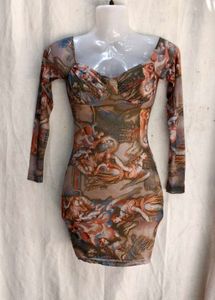 Mesh Off-Shoulder "Renaissance" Mini Dress