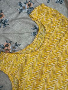 Stylish Yellow Zigzag Print Kurta