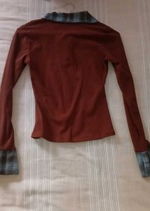 Chic Maroon Long Sleeve Top