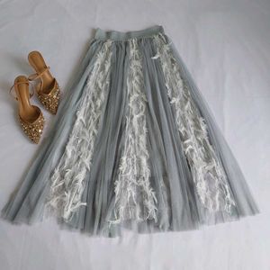 Elegant Feather Tulle Skirt 🎐✨️