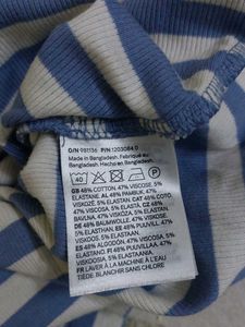 H&amp;M Blue &amp; White Striped Long Sleeve Top