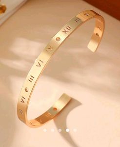Gold Roman Numeral Cuff Bracelet