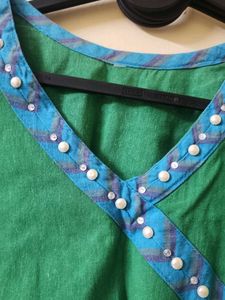 Elegant Green Kurta with beads