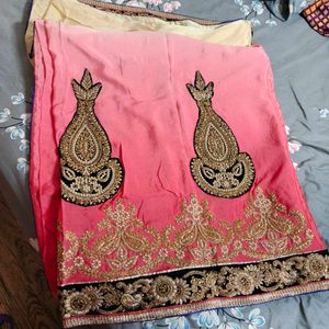 Beautiful Pink Embroidered Saree