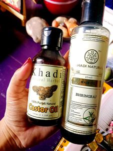 Khadi Natural Castor & Bhringraj Hair Oil Combo