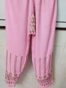 Pink Embroidered Kurta