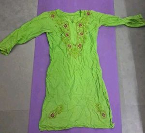Vibrant Lime Green Kurta