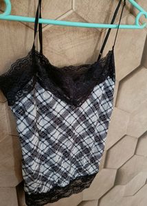 Beautiful Night Dress In Black And White Colour