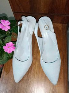 Baby blue suede heels