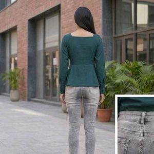 Peplum Style Square Neck Top