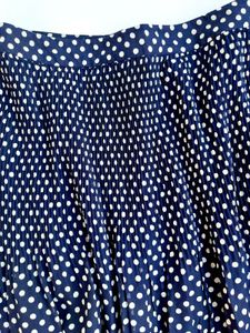 Navy blue Polka Dot Midi Skirt