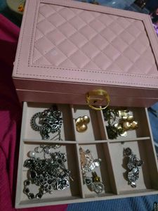Pink Quilted Jewelry Box