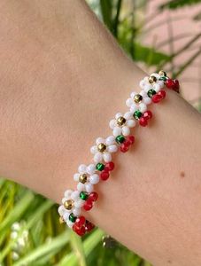 Cute Beaded Flower &amp; Cherry Bracelet