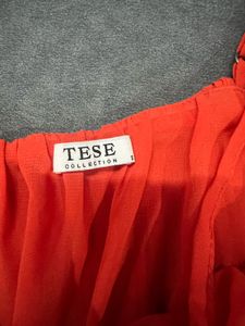 Orange Pleated Jumpsuit