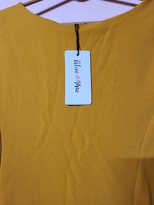 Mustard Yellow A-line Dress
