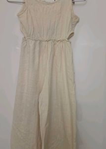Cream Linen Jumpsuit