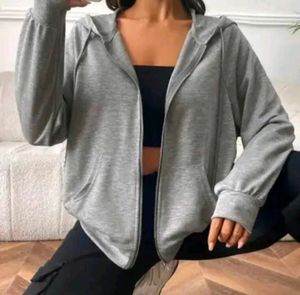 Grey Zip-Up Hoodie Jacket