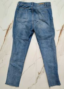 Women's Double Button Blue Jeans