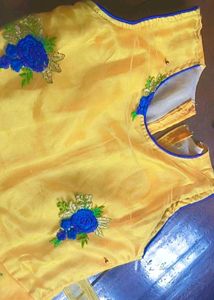 Yellow Embroidered Frock for Girls