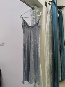 Sparkling Silver Slip Dress
