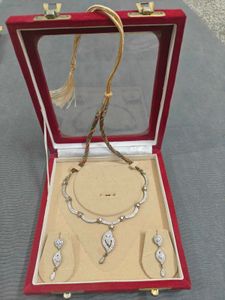 Elegant American Diamond Necklace and Earring Set