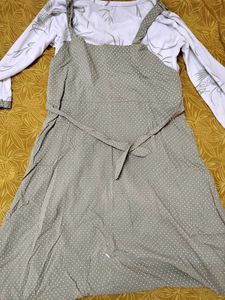 Girls' Polka Dot Jumper Dress with Top