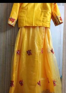 Vibrant Yellow Embroidered Lehenga Choli