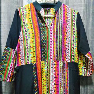 Vibrant Geometric Print Kurta