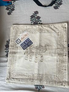 Hand Block Gold Elephant Cushion set of 5 Cover