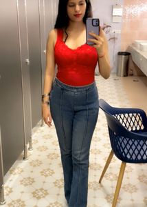 Red corset top