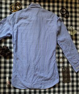 Classic Blue &amp; White Striped Men's Shirt