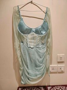 Aqua Corset Mini Dress