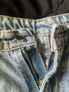 Light Wash Denim Frayed Shorts
