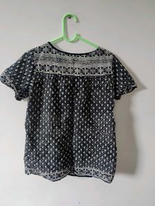 Boho Print V-Neck Top