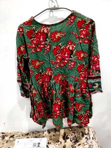 Stylish Floral Print Peplum Kurta Size-M