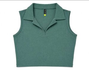 Polo Collar Crop Top
