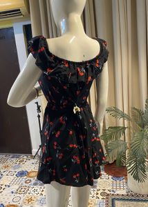 Cute Cherry Print Ruffle Dress