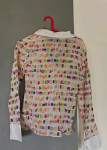 Colorful Abstract Print Wrap Top