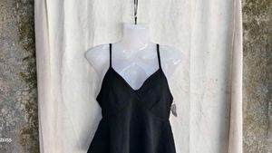 I. Chic Black Peplum Cami Top