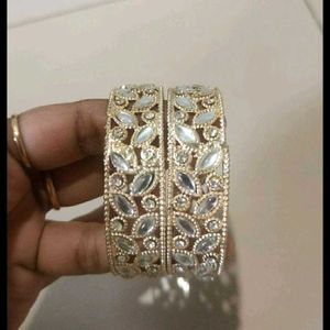 Elegant Gold-Tone Crystal Bangle Set