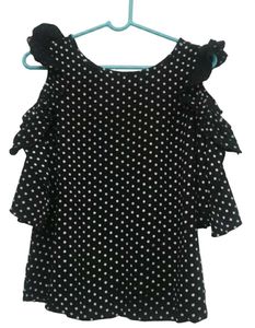 Polka Dot Cold Shoulder Top