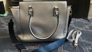 Chic Quilted Silver Handbag