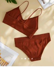 Comfortable Ribbed Bralette &amp; Panty Set