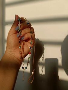 Colorful Gemstone Chain Necklace