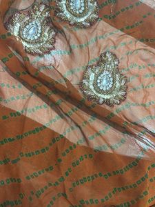 Elegant Teal &amp; Orange saree