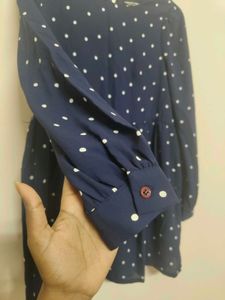 Navy Polka Dot mini dress