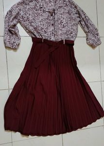 Chic Floral Print Shirt Dress