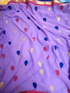 light purple..saree with no blouse... 🟣